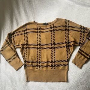 Express Camel Plaid Sweater